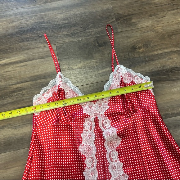 Red Polka Dot Top with Lace Trim - Picture 4 of 5